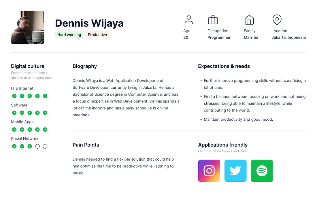 Persona Dennis Wijaya — Apps developer